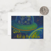 窓の転がエイリアンUFOユーモアSF ノートカード (正面/裏面インサイチュ)