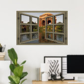 窓の開いたファインアートの宮殿 ポスター (ホームオフィス)