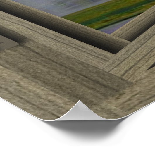 窓の開いたポスターを通してサンディエゴの街並み ポスター (角)