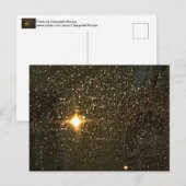 窓の雨滴越しの明るい夜空と街灯 ポストカード (正面/裏面)