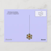 窓の青い紫に白い鳩 ポストカード (裏面)