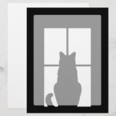 窓の黒いクリック猫をカスタマイズ色の装飾に (正面/裏面)