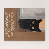 窓の黒猫 ジグソーパズル (横)