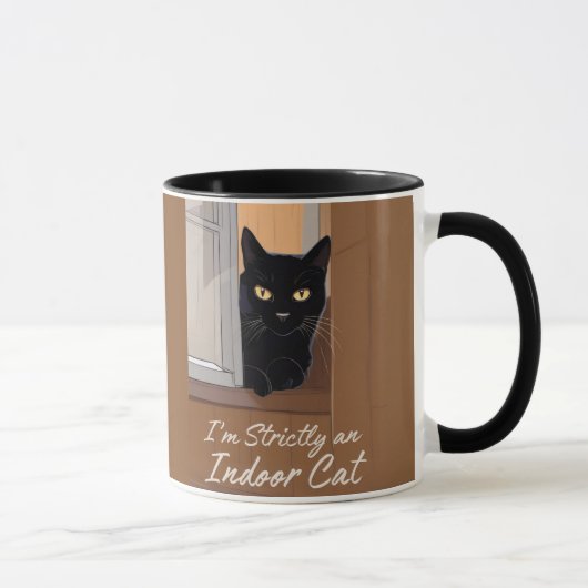 窓の黒猫 マグカップ (右)