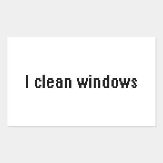 窓を掃除する 長方形シール (正面)
