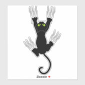 窓を滑り落ちる面白い黒猫 シール (シート)