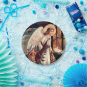 窓を通って見るクリスマスの天使 ペーパープレート (パーティー)