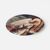 窓を通って見るクリスマスの天使 ペーパープレート (アングル)