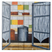 窓を通フランスのして タイル (正面)