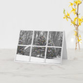 窓カードにライトが付いた古いキャビン カード (黄色い花)