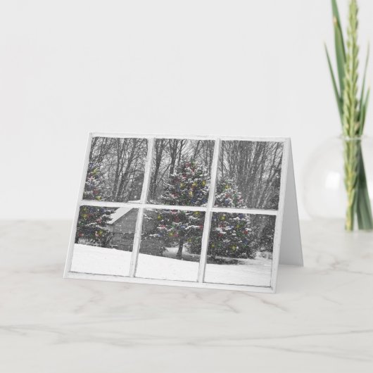 窓カードにライトが付いた古いキャビン カード (正面)