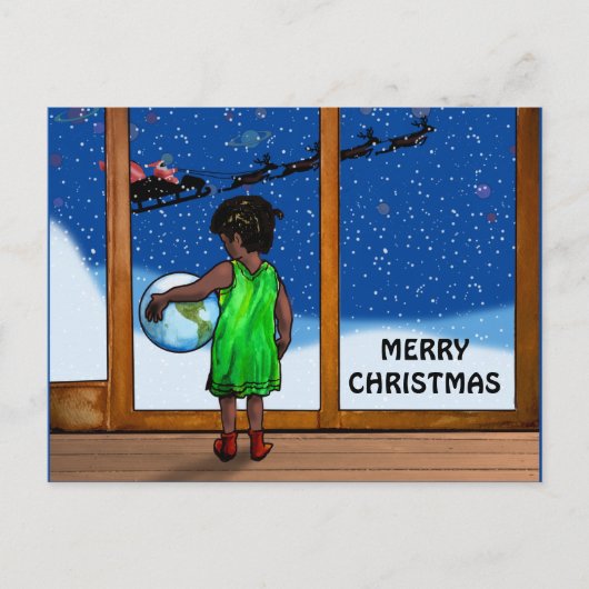 窓ガラスで可能性のある子供 ポストカード (正面)