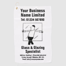 窓ガラスとガラスデザイン ゴルフタオル