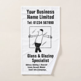 窓ガラスとガラスデザイン ハンドタオル