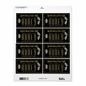 窓ガラスのハチ点々のあるの金ゴールド縁どハニーラベル ラベル (フルシート)