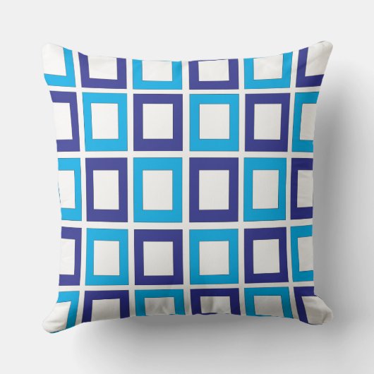 窓ガラスのパターン青の白装飾用クッション クッション (裏面)