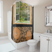 窓ガラスの鳥の黒い日焼けカーテン シャワーカーテン (インサイチュ)