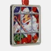 窓ガラスを通したサンタ メタルオーナメント (右)