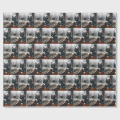 窓ガラス付きタキシードハート ラッピングペーパー (フラット)