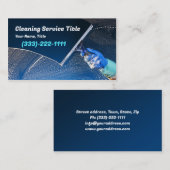 窓ガラス清掃サービスブルー 名刺 (正面/裏面)