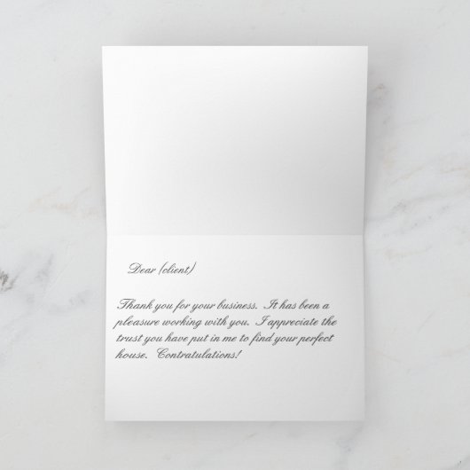 窓ガラス、不動産仲介業者又は抵当貸主付き窓 サンキューカード (内部)