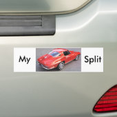 窓クラシック車の分割 バンパーステッカー (車上)