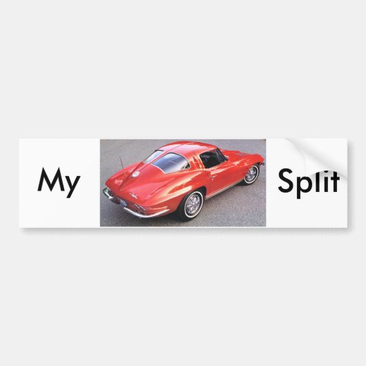 窓クラシック車の分割 バンパーステッカー (正面)