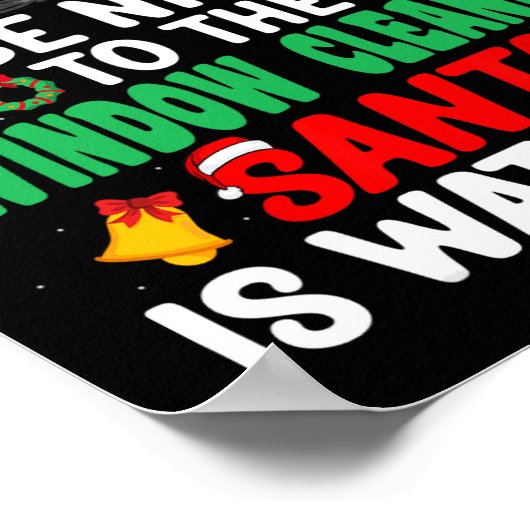 窓クリーナーのサンタ窓の座金に優しい ポスター (角)