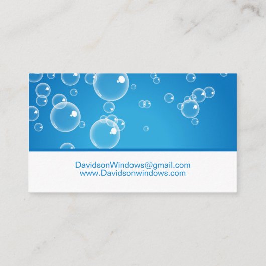 窓クリーニング青い水バブル名刺 名刺 (裏面)