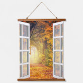 窓ビュー荒野の森 吊り下げ型タペストリー (正面)