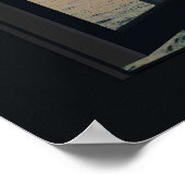 窓フェイクとビーチサンセット海 ポスター (角)