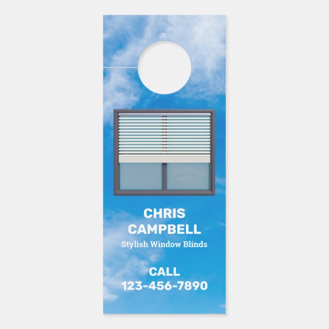 窓ブラインドカスタムQR ドアノブサイン (正面)