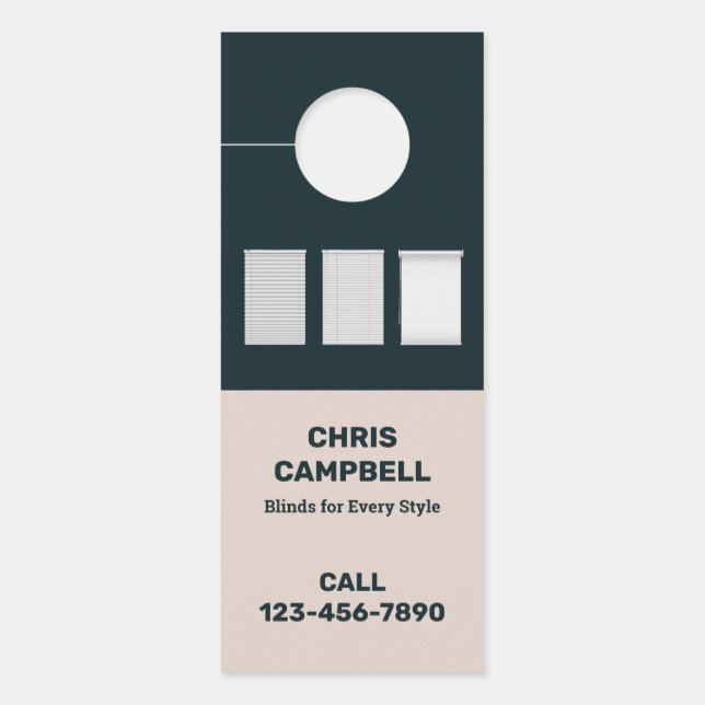 窓ブラインドカスタムQR ドアノブサイン (正面)