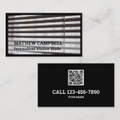窓ブラインドQRコードブラック 名刺 (正面/裏面)