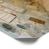 窓ボックスの植物， San Gimignano, Siena ポスター (角)