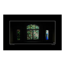 窓ポスターの孔雀