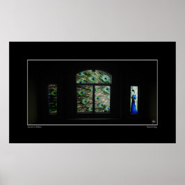 窓ポスターの孔雀 ポスター