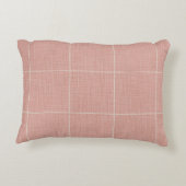 窓モダン素朴枠の格子状リネンピンク アクセントクッション (裏面)