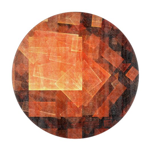 窓ライト抽象芸術アートサークル カッティングボード (正面)