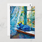 窓レッジで眠る猫 ポストカード (正面/裏面)