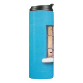 窓上の茶色粘土ポット タンブラー (回転左)