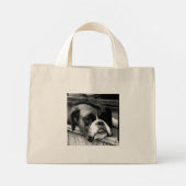 窓下窓のボクサー犬 ミニトートバッグ (裏面)