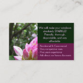 窓拭きのビジネスサービスのカスタマイズ可能なカード 名刺 (裏面)