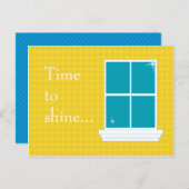 窓拭きの郵便はがきの黄色 ポストカード (正面/裏面)