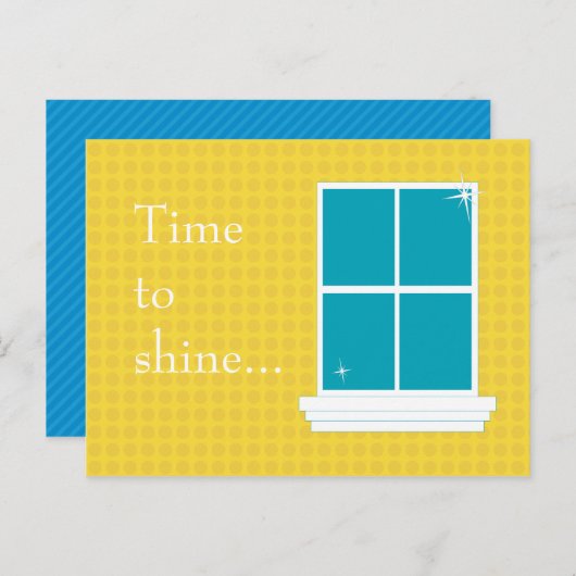 窓拭きの郵便はがきの黄色 ポストカード (正面/裏面)