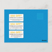 窓拭きの郵便はがきの黄色 ポストカード (裏面)