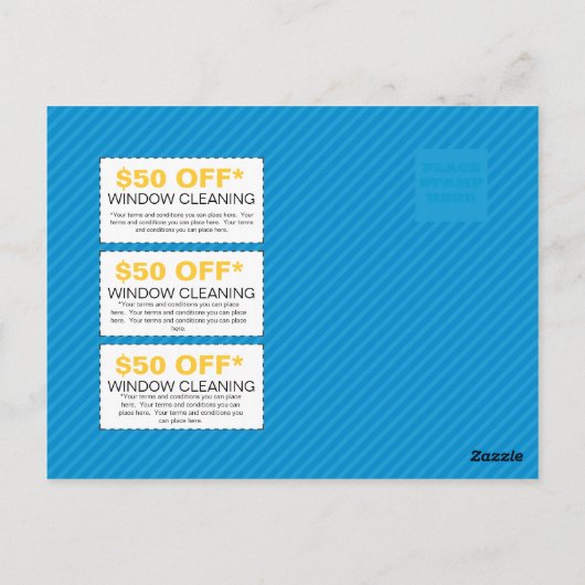 窓拭きの郵便はがきの黄色 ポストカード (裏面)