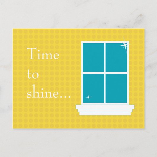 窓拭きの郵便はがきの黄色 ポストカード (正面)