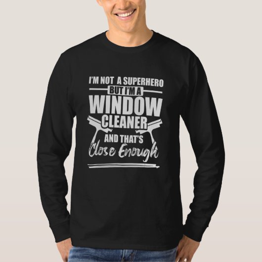 窓拭きヒーロー 掃除 2 Tシャツ (正面)