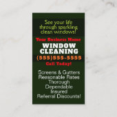 窓拭きビジネスカスタマイズ可能な広告 名刺 (裏面)